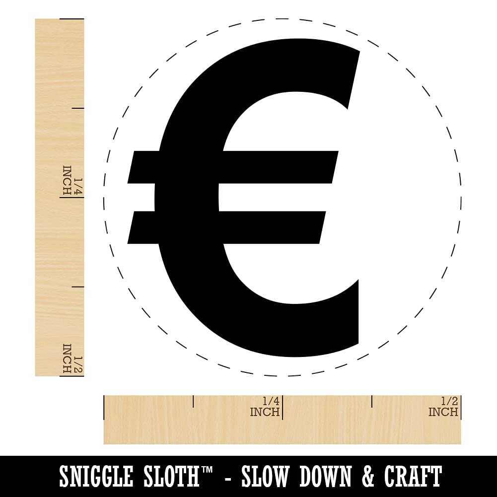 Euro Symbol Self-Inking Rubber Stamp - 1/2 Inch Mini Stamp with Blue Ink for Crafting, Planners, Scrapbooking & Document Marking - Perfect for Office, School & DIY Projects