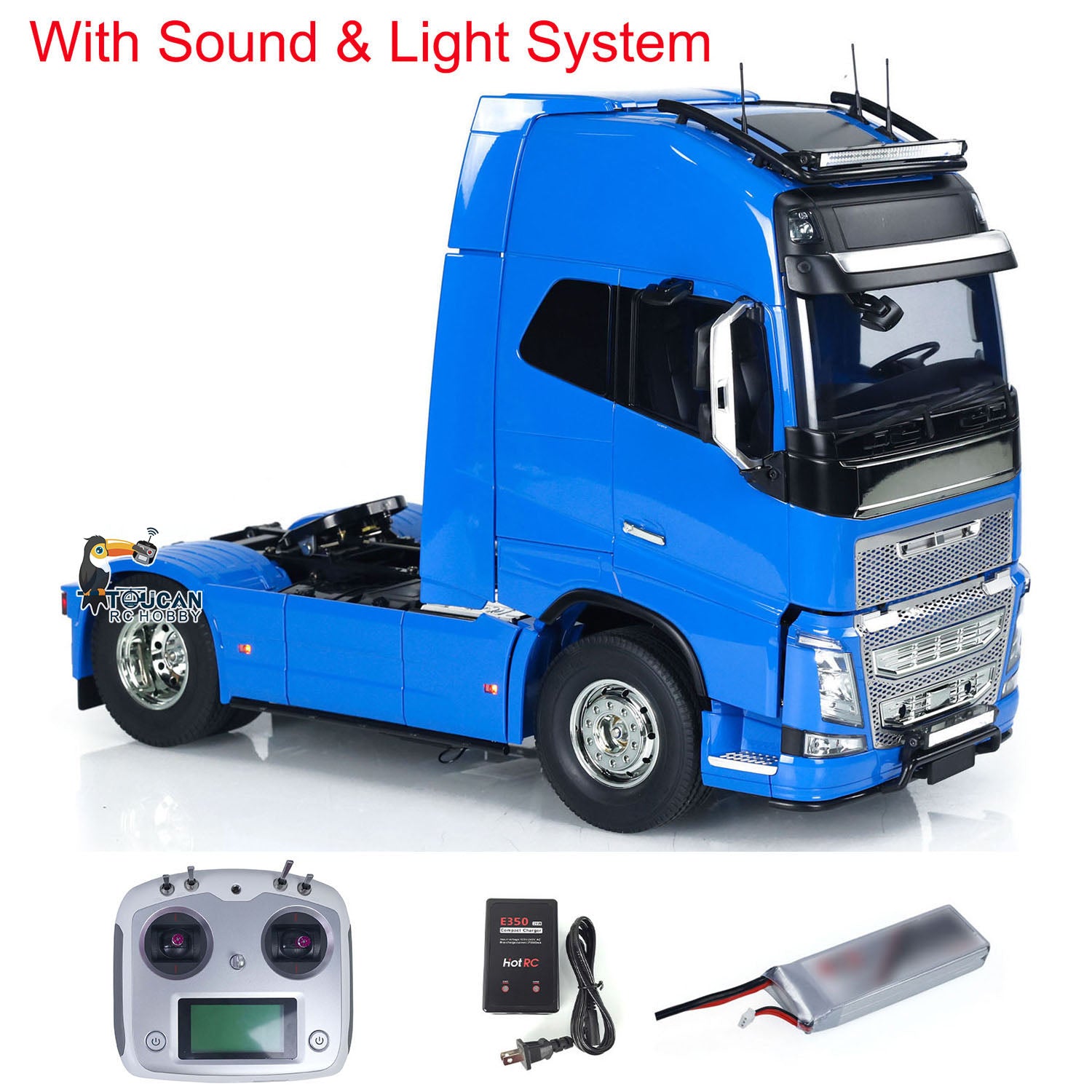 1/14 Scale 4x2 RC Tractor Truck RTR - TAMIYA 56375 FH16 XL750 with 3-Speed Transmission, Custom Paint, Lights & Sound - Ready-to-Run Remote Control Vehicle (Ideal for RC Hobbyists, Off-Road Racing & Collectors)
