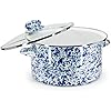 6 Quart Stainless Steel Stock Pot with Lid - Ocean Swirl Design for Soups, Stews & Pasta - Perfect for Home Cooking & Professional Kitchens