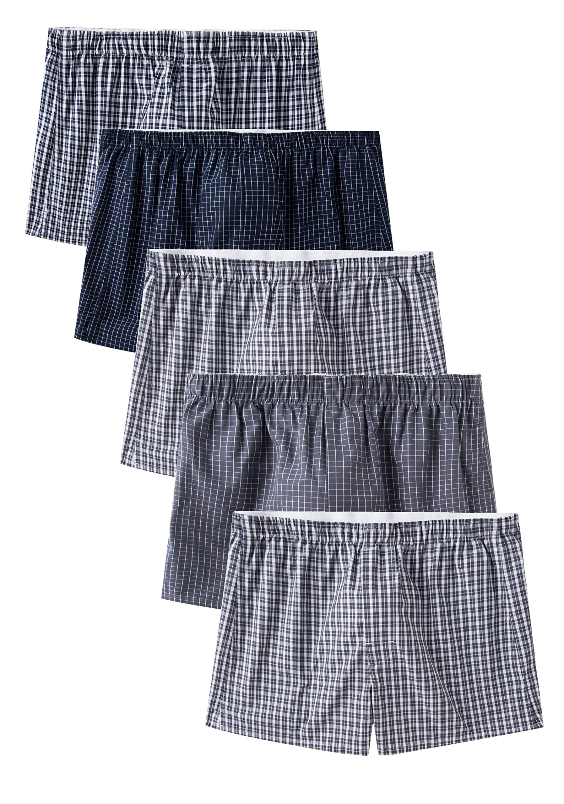 Breathable 100% Cotton Poplin Boxer Shorts for Men - Soft & Comfortable Underwear for Daily Wear, Sleep & Lounge