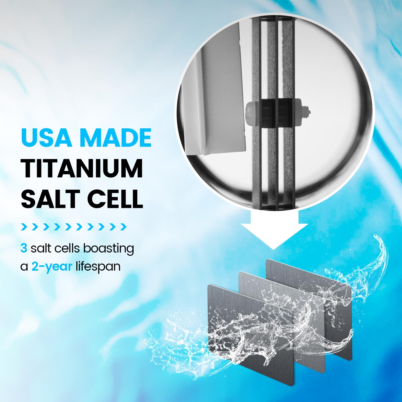 Westaho Salt Chlorine Generator for Above Ground Pools - Saltwater Pool System with USA Titanium Cell (Up to 15,000 Gallons) - Compatible with Intex Pools - IP66 Waterproof - Perfect for Backyard, Inground & Outdoor Swimming Pools