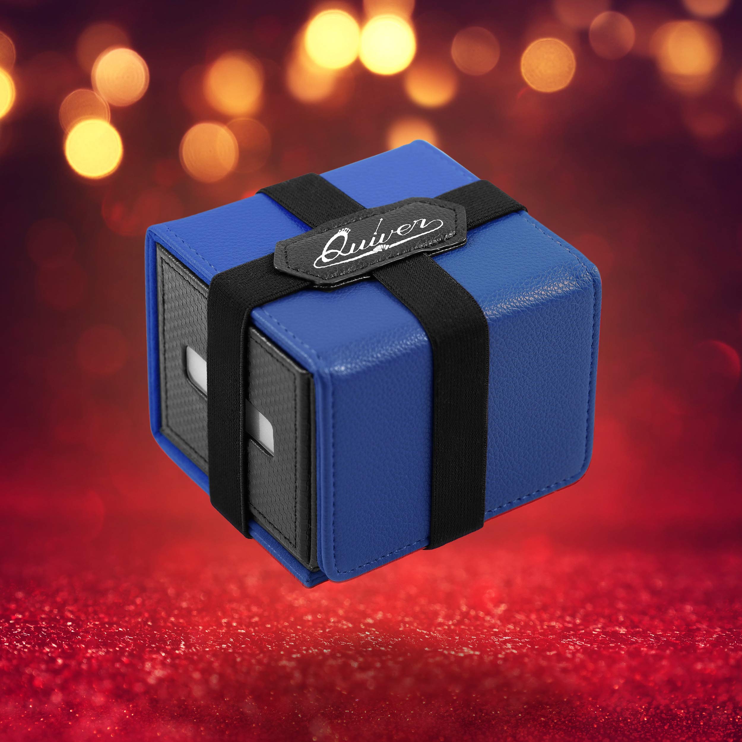 Quiver Time Blue Citadel Deck Block - 100+ Commander MTG Deck Box for Trading Cards - Premium Card Storage Holder for MTG, Dice & Tokens with Custom Divider | TCG & CCG Deck Box for Game Nights & Travel