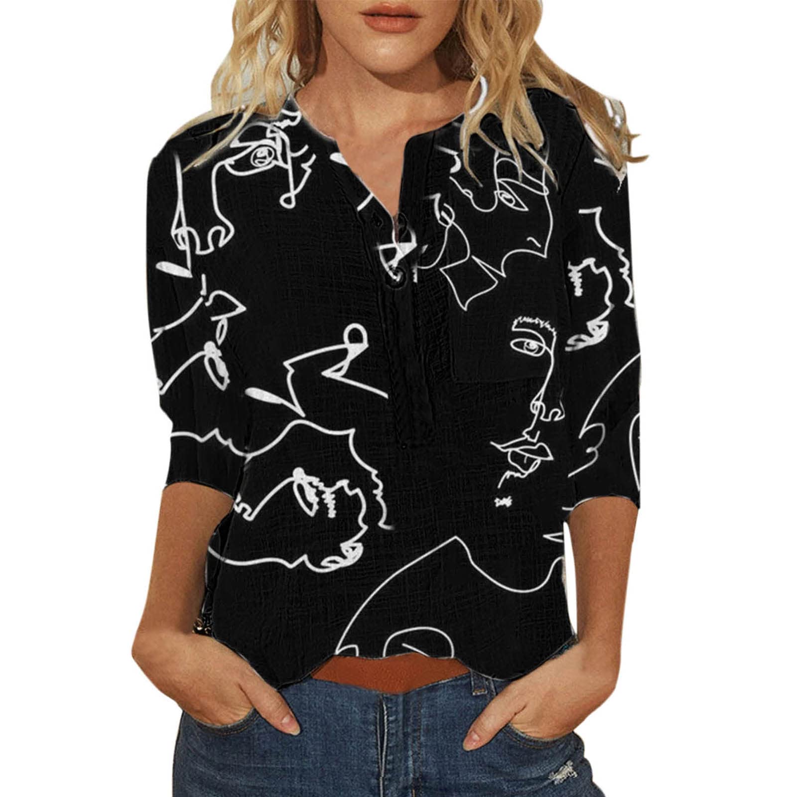 Women's Floral Print Crewneck T-Shirt Blouse - Casual Tunic Top for Summer & Fall - Workout Tank Top for Yoga, Office & Everyday Wear
