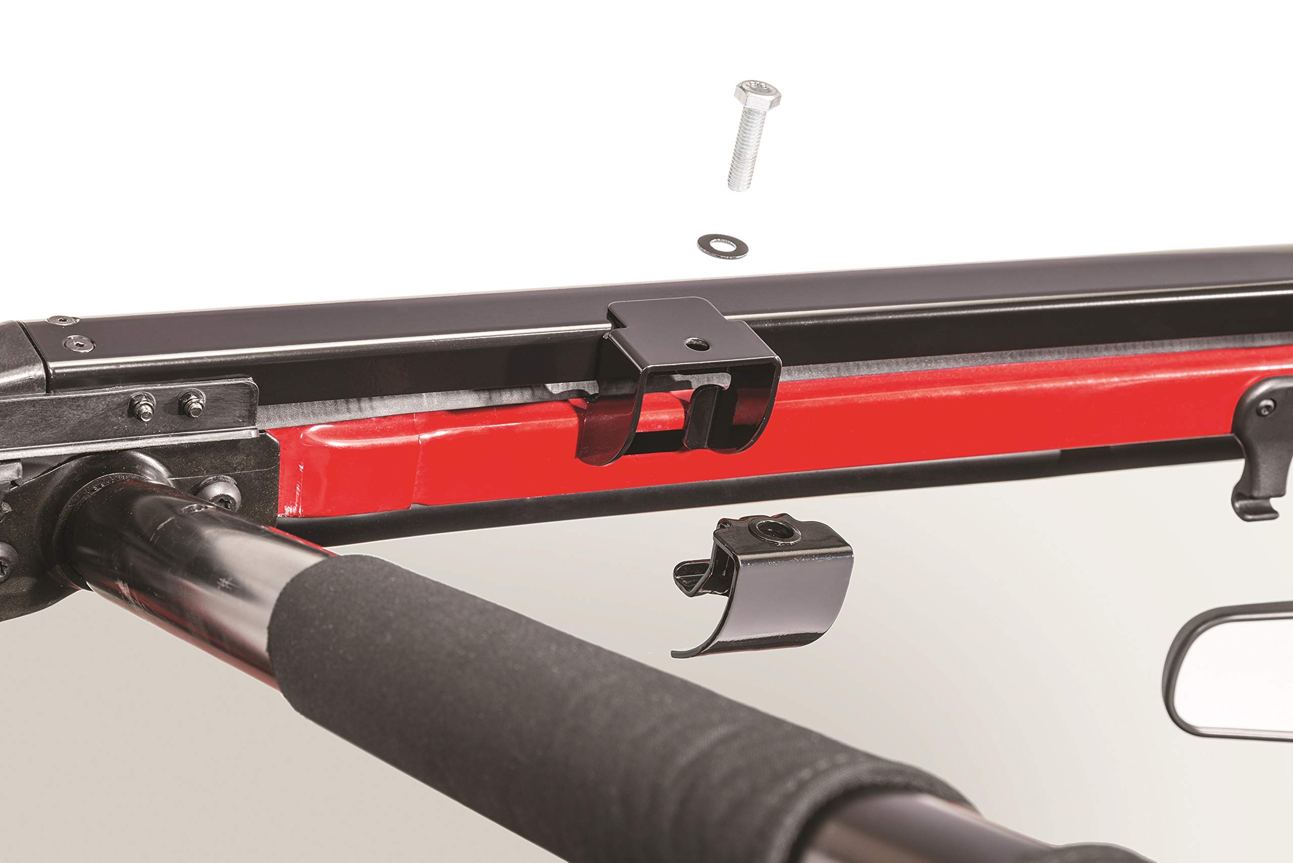 MasterTop No Drill Windshield Header for 1997-2006 Jeep TJ Wrangler - Easy Summer Soft Top Installation | Universal Fit for All Brand Soft Tops | Perfect for Off-Roading, Beach Trips & Summer Adventures (Part #14700201)