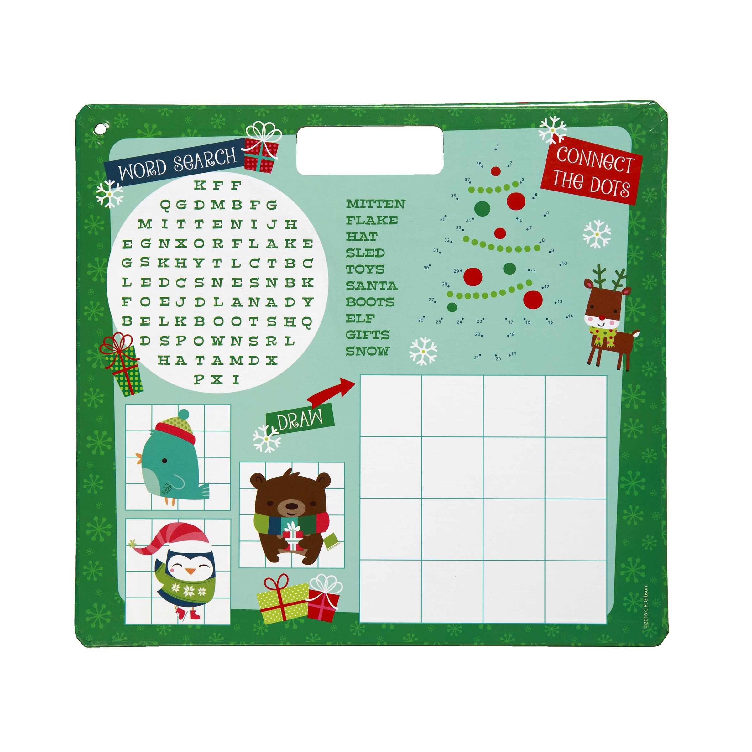 C.R. Gibson Gibby & Libby Wipe-Off Activity Board - Christmas Holiday Learning Toy for Kids | Perfect for Classroom, Homeschool & Family Fun Activities