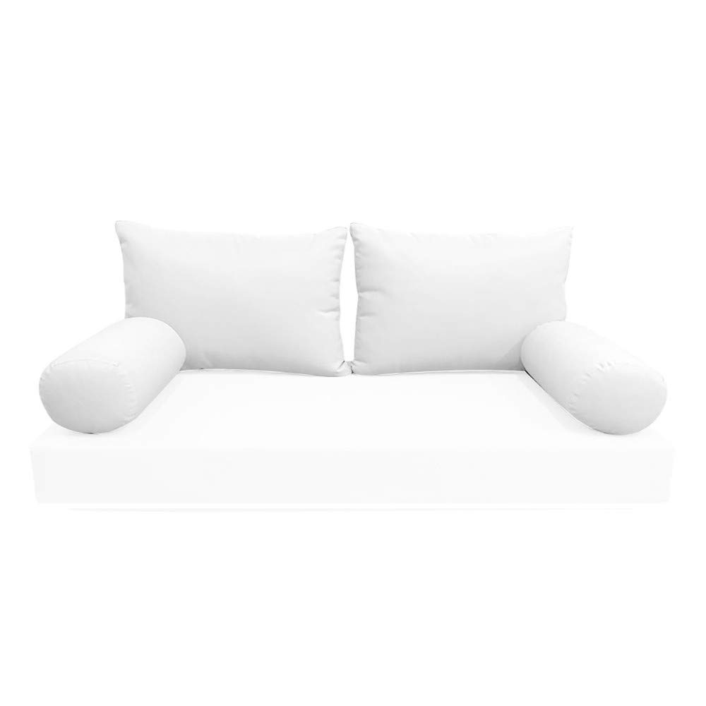 Outdoor Bolster Back Pillow Cover - Style 2 Knife Edge Slipcover (AD106) - Waterproof & UV Resistant for Patio Furniture, Poolside Loungers, and Garden Chairs
