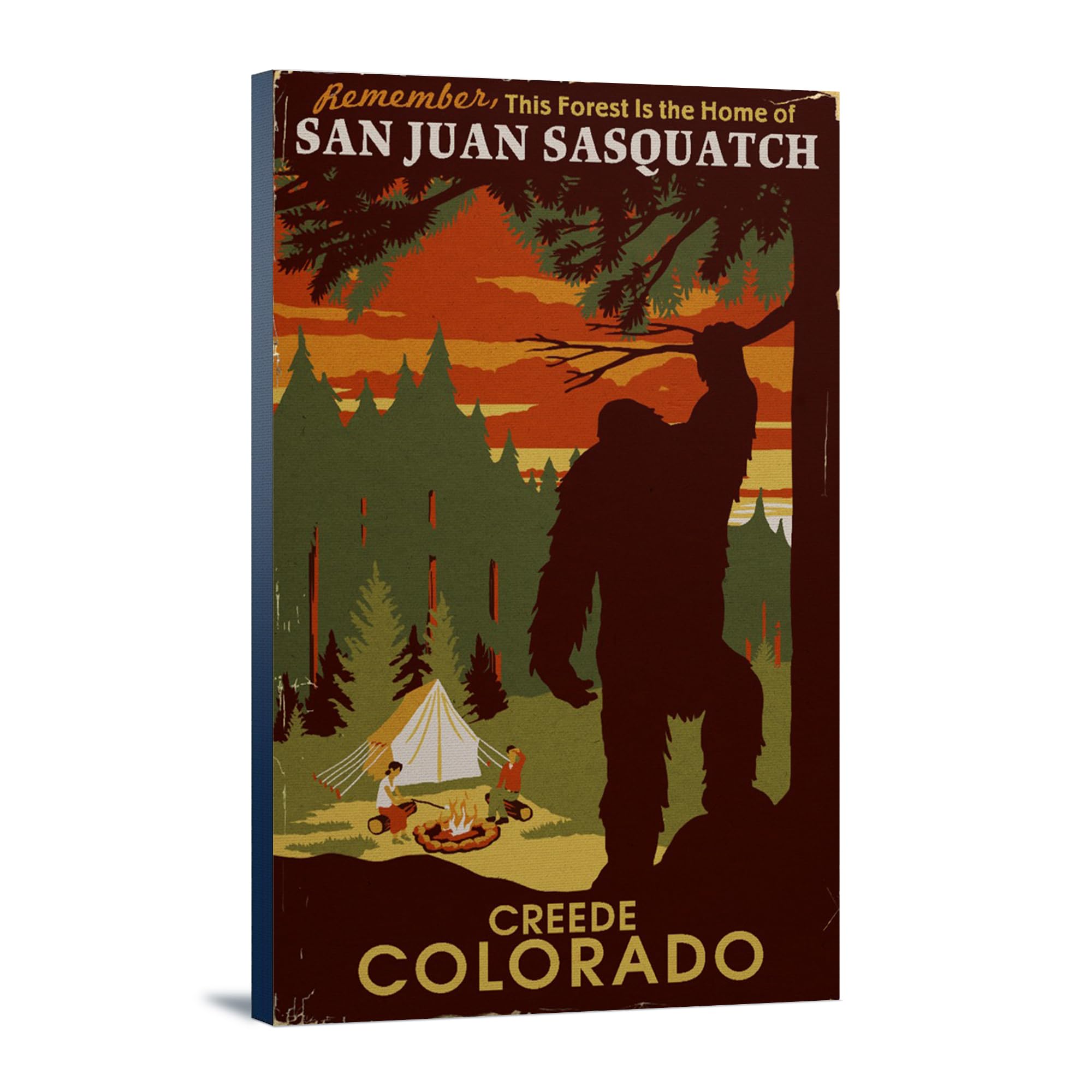 Lantern Press Creede Colorado Home of Sasquatch Wall Art - 16x24 Wrapped Canvas Print for Living Room, Bedroom & Office Decor - Mountain Landscape Artwork for Home & Cabin Decorating