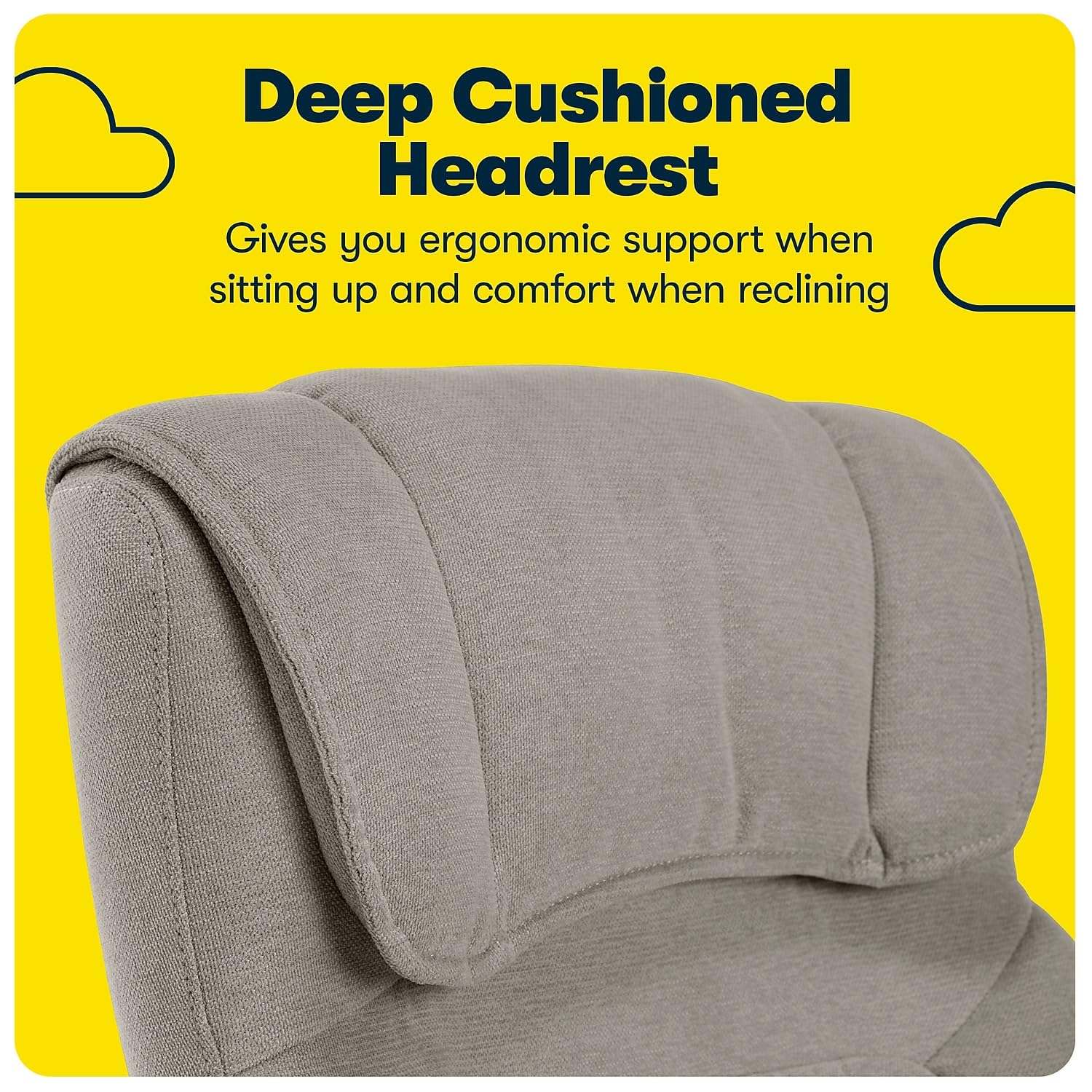 Serta Ergonomic Executive Office Chair with Contoured Lumbar Support - Layered Body Pillows & Microfiber Upholstery - Black Base & Grey/Silver Fabric - Perfect for Home Office, Gaming & Workspaces