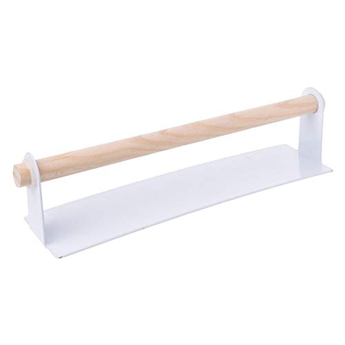 White Wooden Toilet Paper Holder with Shelf - Wall Mounted Bathroom Towel Hanger Rack for Kitchen & Cabinet Organization | Perfect for Small Spaces & Home Storage Solutions