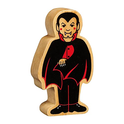 Lanka Kade Natural Wooden Black & Red Vampire Figurine - Handmade Eco-Friendly Toy for Kids, Halloween Decor, Collectible Gift for Vampire Lovers