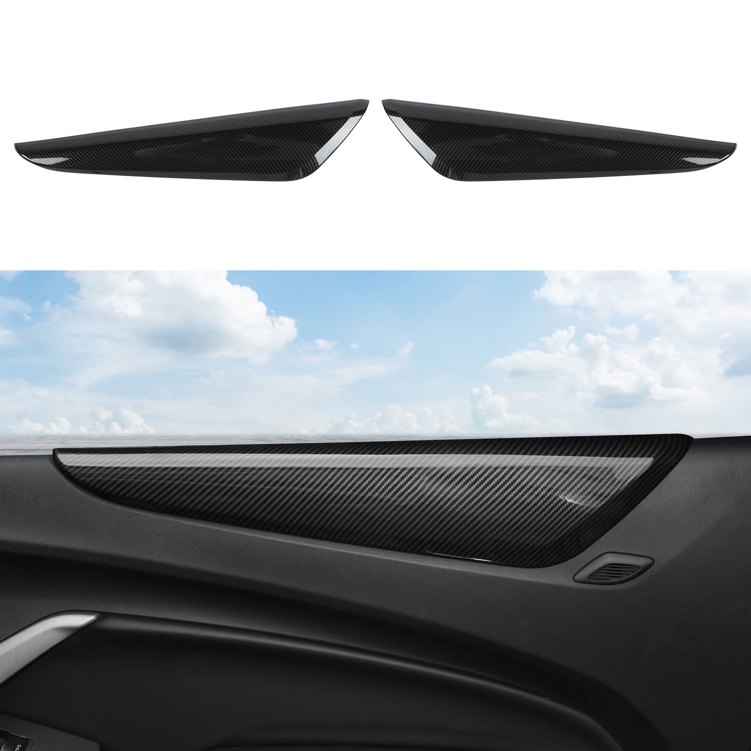 Carbon Fiber Inner Door Panel Armrest Cover Compatible with 2016-2023 Chevrolet Camaro - Interior Door Trim Accessories for Enhanced Comfort & Style | Perfect for Car Enthusiasts & Customization Projects