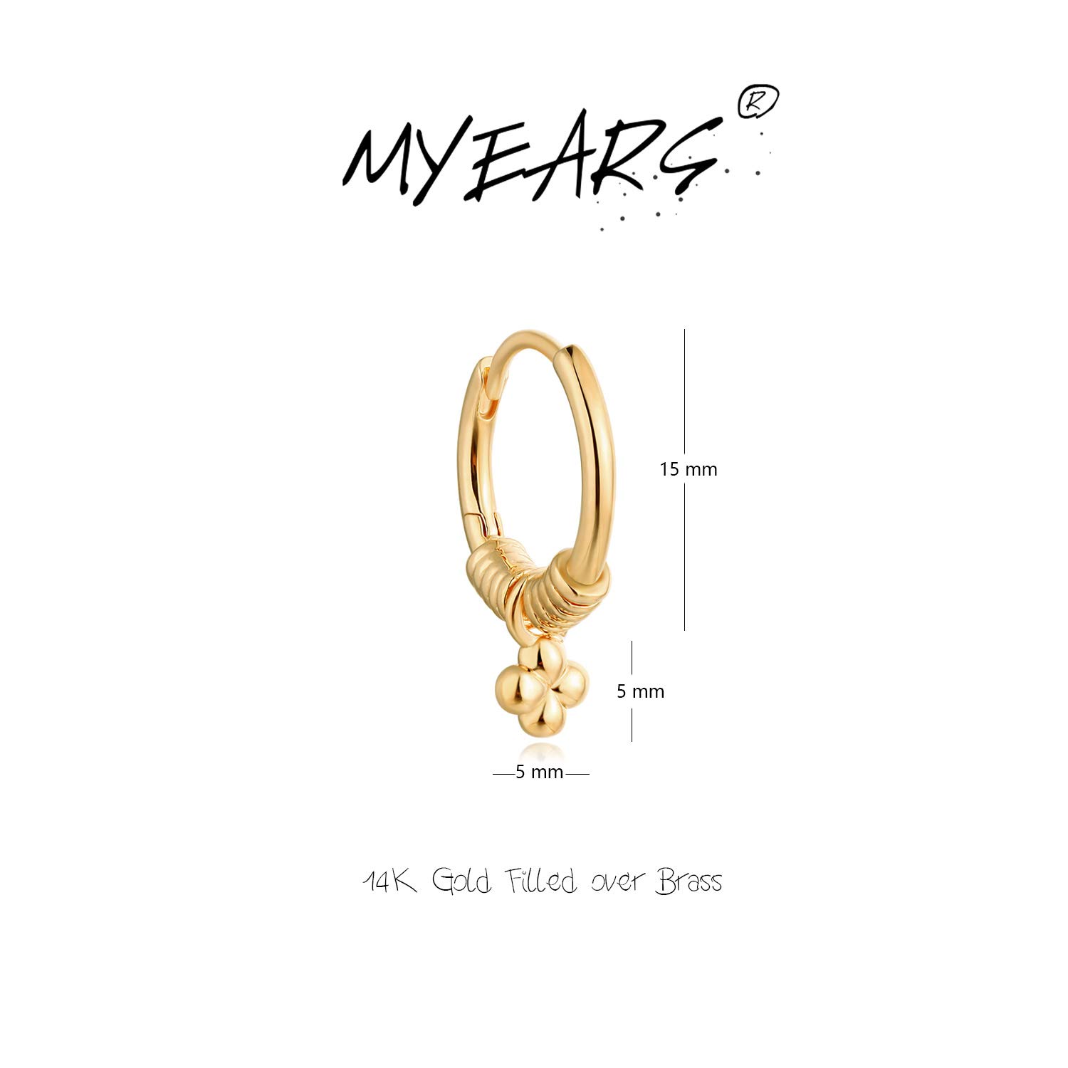 MYEARS 14K Gold Plated Women's Hoop Huggie Earrings - Small, Simple & Hypoallergenic Everyday Jewelry for Work, Date Night & Casual Outfits