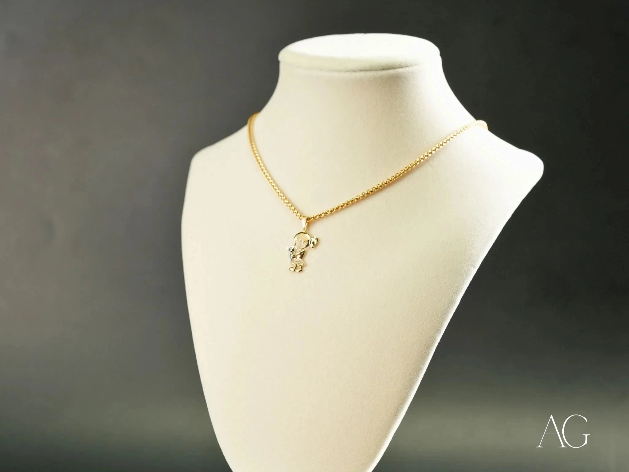 Golden Treasure Boy or Girl Pendant Necklace - Elegant Baby Keepsake Jewelry for Christening, Baptism & Newborn Gifts | Perfect for Baby Showers, First Birthday & Special Occasions