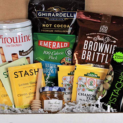 Get Well Soon Gift Basket for Women & Men - Care Package with Tea, Honey, Hot Chocolate & Nuts - Perfect for Cold, Flu, Surgery Recovery & Illness - Thoughtful Get Well Gift for Hospital, Home or Office