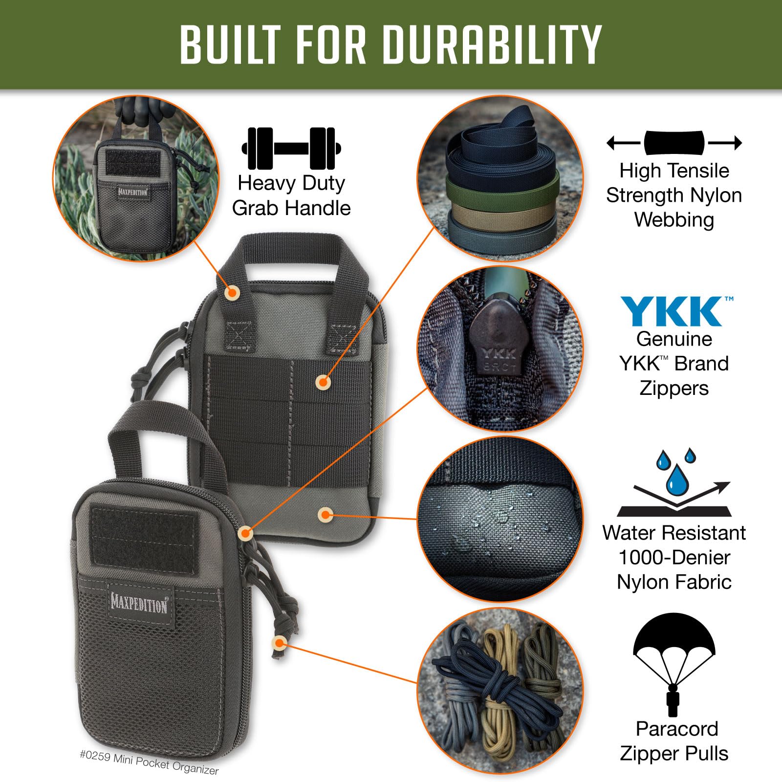 MAXPEDITION Mini Pocket Organizer - Compact EDC Gear Pouch for Outdoor, Hiking, Camping & Everyday Carry Essentials | Durable Nylon Tactical Accessories Storage Case