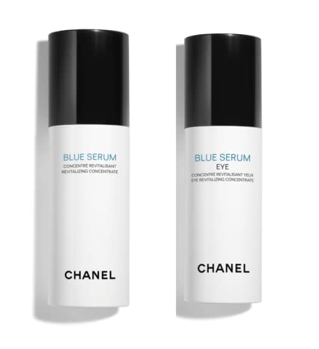 Blue Face & Eye Revitalizing Serum - Anti-Aging Treatment for Dark Circles & Dull Skin (2 Bottles) | Perfect for Night Routine & Travel Skincare