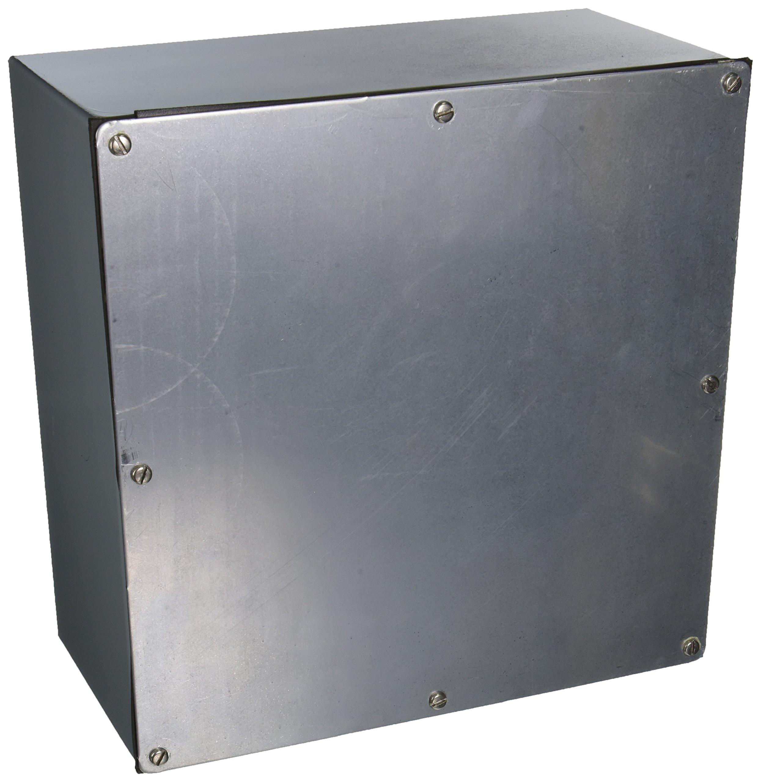 Hoffman A12126GSC 12x12x6 Inch Galvanized Steel Electrical Box Cover - Weatherproof Screw Cover for Outdoor & Indoor Electrical Enclosures, Junction Boxes & Utility Panels