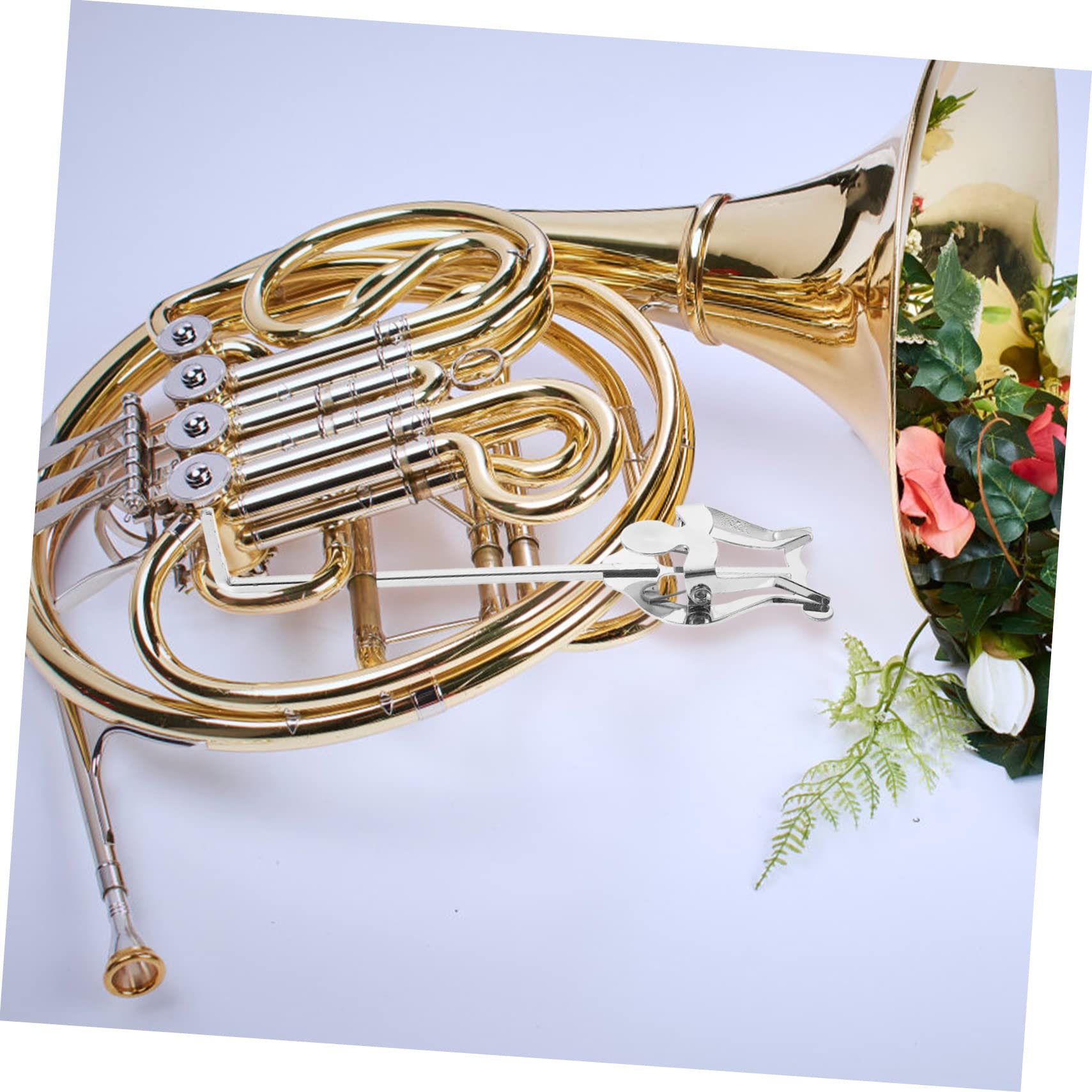 SUPVOX Trumpet Lyre Stand - Portable Sheet Music Holder for Clarinet, French Horn & Marching Band - Durable Iron Silver Clip Book Holder - Perfect for Practice, Performances & Outdoor Concerts