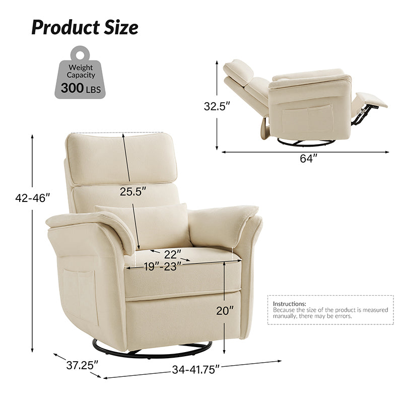 Comfortable Baby Nursery Power Glider Recliner - Perfect for Nursing, Rocking & Bonding with Your Newborn - Ideal for Nurseries, Bedrooms & Living Rooms