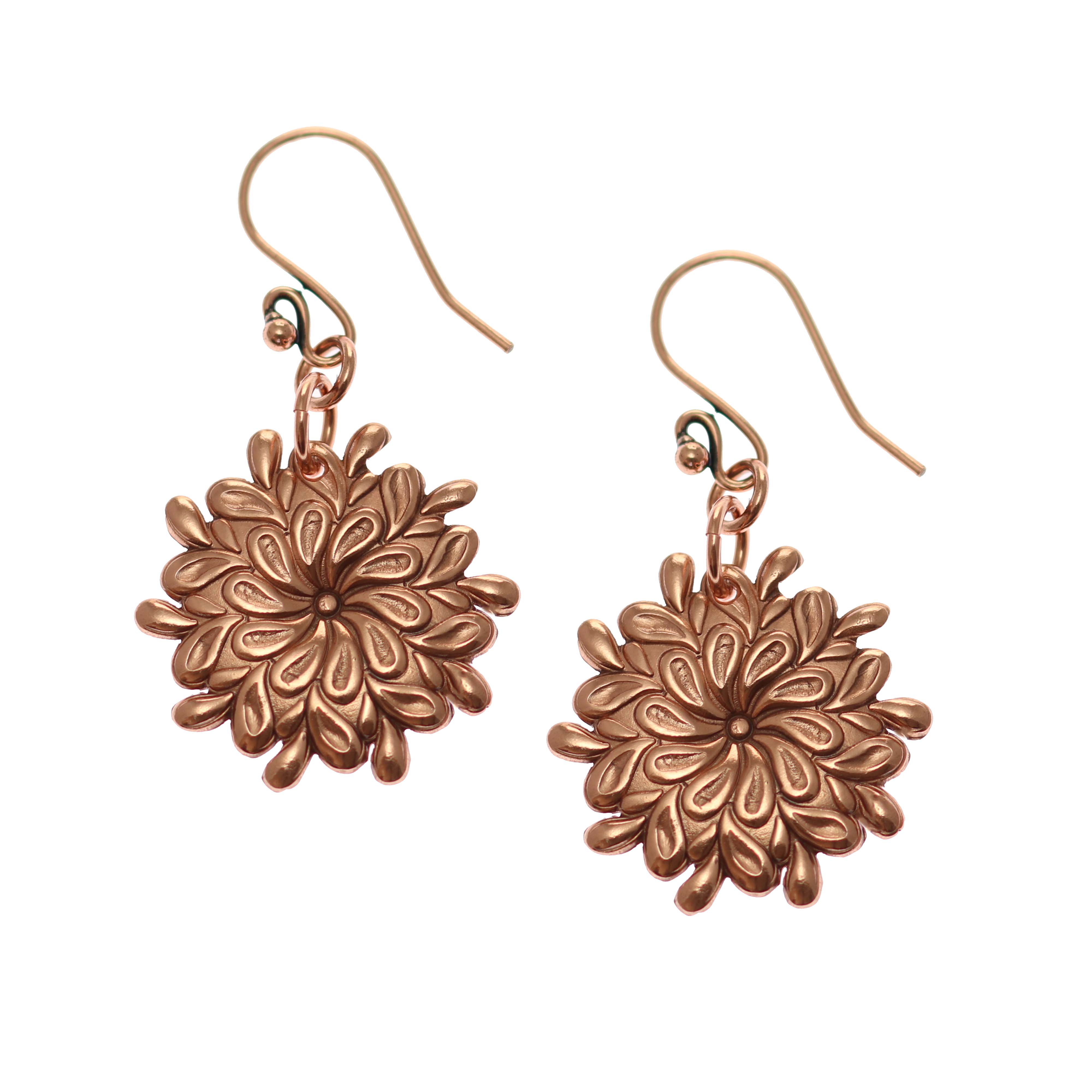 Paisley Burst Copper Drop Earrings for Women - Boho Chic Handmade Jewelry - Perfect for Parties, Weddings & Everyday Wear