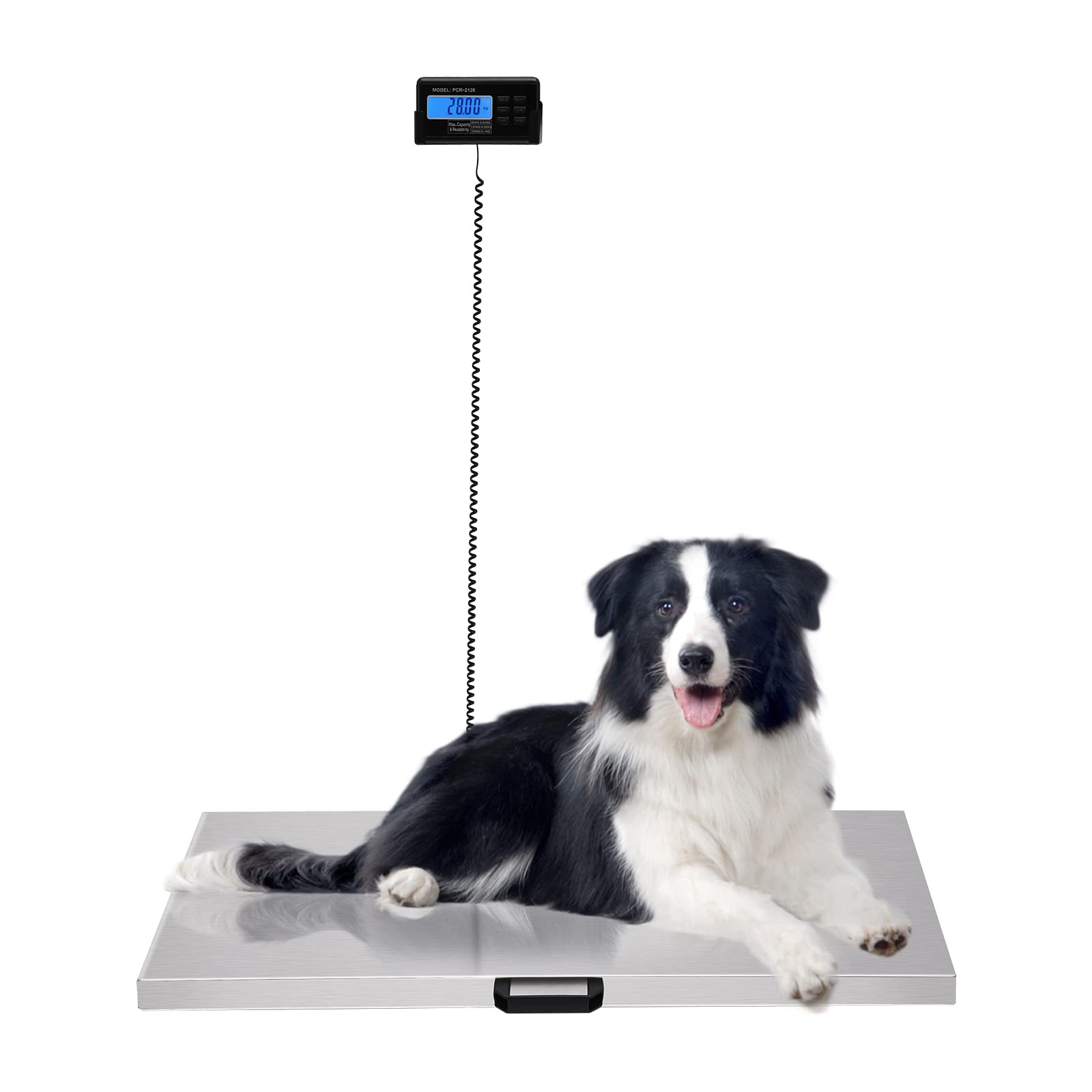 440lbs Heavy Duty Digital Veterinary Scale with LCD Display - 40.7 x 20.8in Stainless Steel Large Pet & Livestock Weighing Platform - Accurate Electronic Scale for Dogs, Cats, Horses, Cattle - Perfect for Vet Clinics, Farms & Animal Health Monitoring