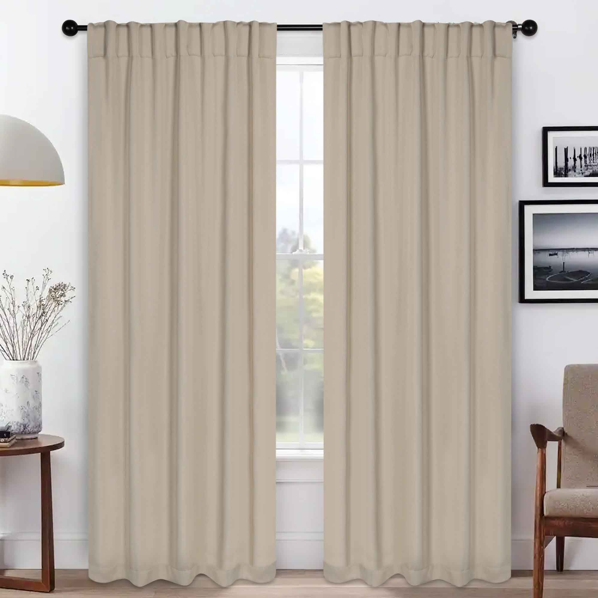 Premium Blackout Curtains for Bedroom - Solid Room Darkening Thermal Insulated Drapes with Back Tabs (Set of 2 Panels) - Perfect for Home Theater, Nursery & Light Sleepers