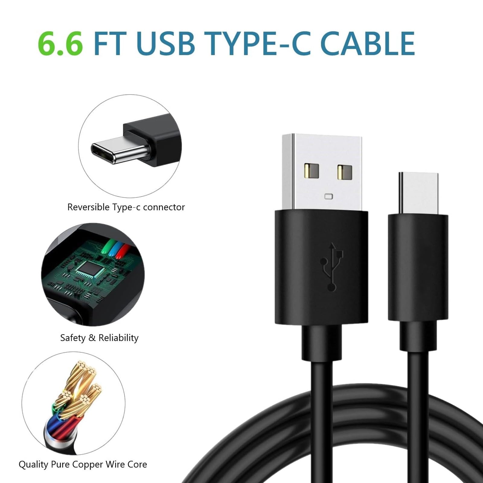 Fast Charging USB-C Cable & Wall Charger Block 6FT - Compatible with Samsung Galaxy S10/S20/S21/S22/S23/S24/S25/Plus/Ultra/FE & Note 10/20 - A15 A16 A55 A25 A35 A05 C55 Type C Charger - Perfect for Home, Office & Travel Charging Needs