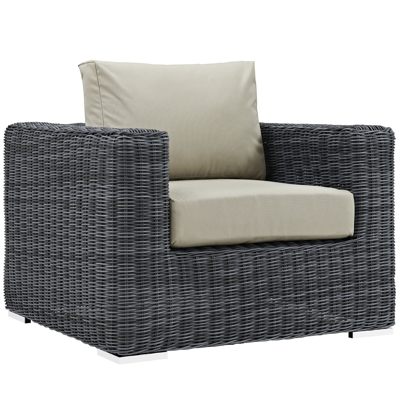 Modern 7-Piece Outdoor Patio Sectional Sofa Set - Beige Wicker Furniture with All-Weather Cushions for Backyard, Poolside & Garden Relaxation