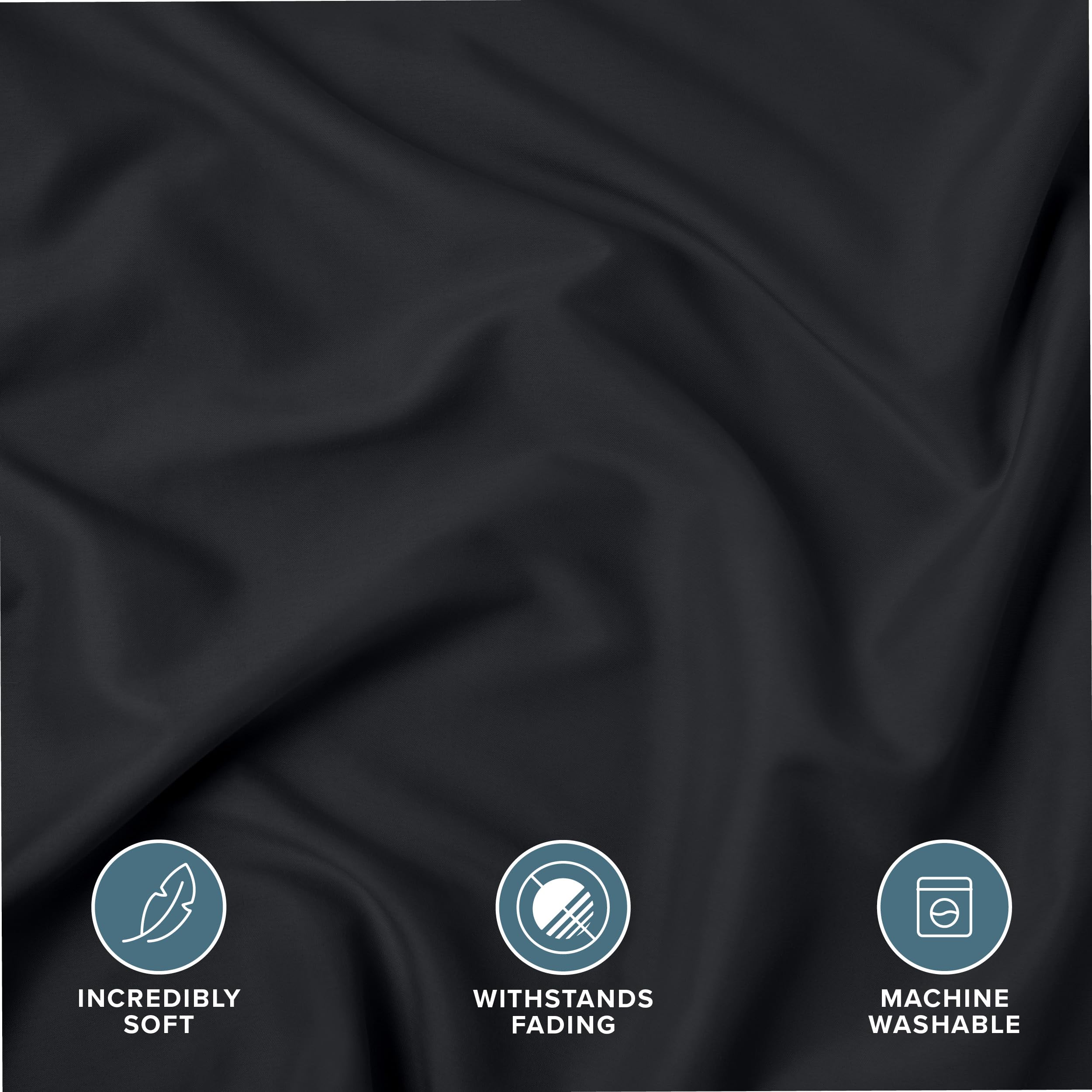 Bare Home King Pillow Sham Covers - Set of 2 Ultra-Soft 1800 Thread Count Microfiber Pillowcases - Double Brushed Luxury Bedding for King Size Pillows (Black) - Perfect for Master Bedroom, Guest Room & Hotel Style Decor