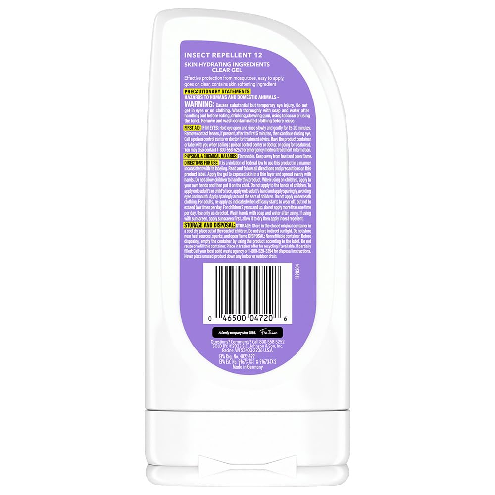 OFF! Clean Feel Insect Repellent Clear Gel with 20% Picaridin - Long Lasting Mosquito & Bug Repellent - Hydrating Formula - 6 oz - Ideal for Outdoor Activities, Camping, Hiking & Travel Protection