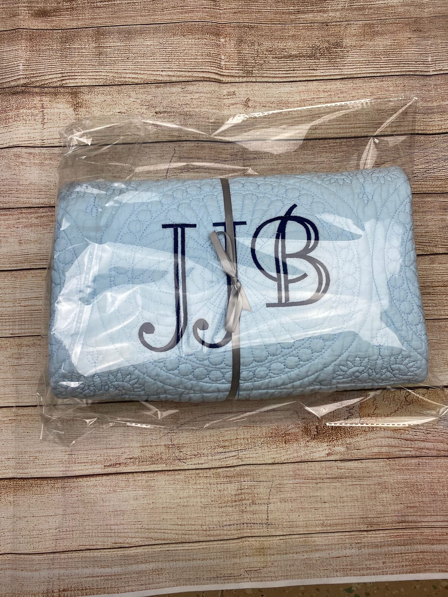 Personalized Monogrammed Baby Blanket for Boys - Embroidered Crib Quilt & Keepsake Security Blanket | Newborn Baby Shower Gift for Boy Toddler | Nursery Decor, Christening Present & Comfort Blanket