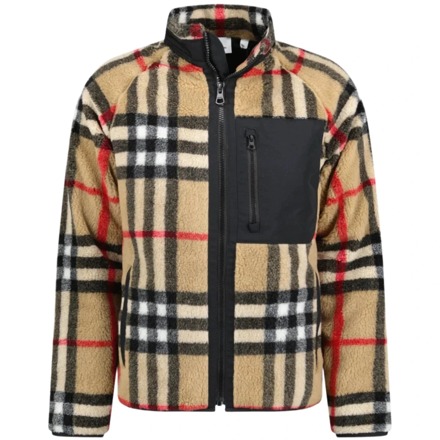 Burberry Full Check Fleece Jacket for Men & Women | Classic Plaid Pattern | Warm Winter Coat for Outdoor Activities & Casual Wear