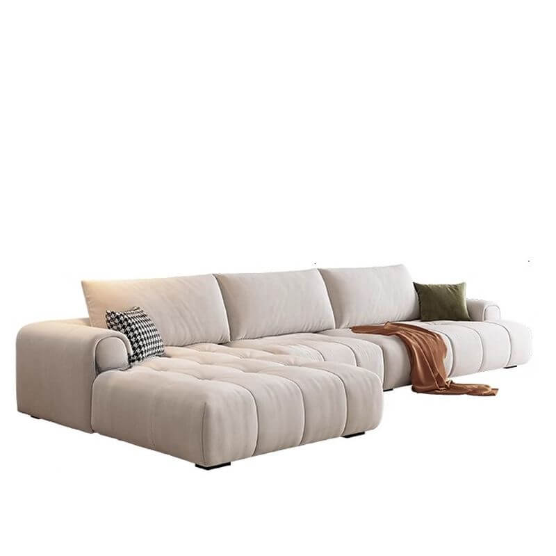 Modern L-Shaped Sectional Sofa with Chaise Lounge, Left-Facing Design, Natural Wood Legs & Hidden Support - Perfect for Living Room, Home Theater & Small Spaces