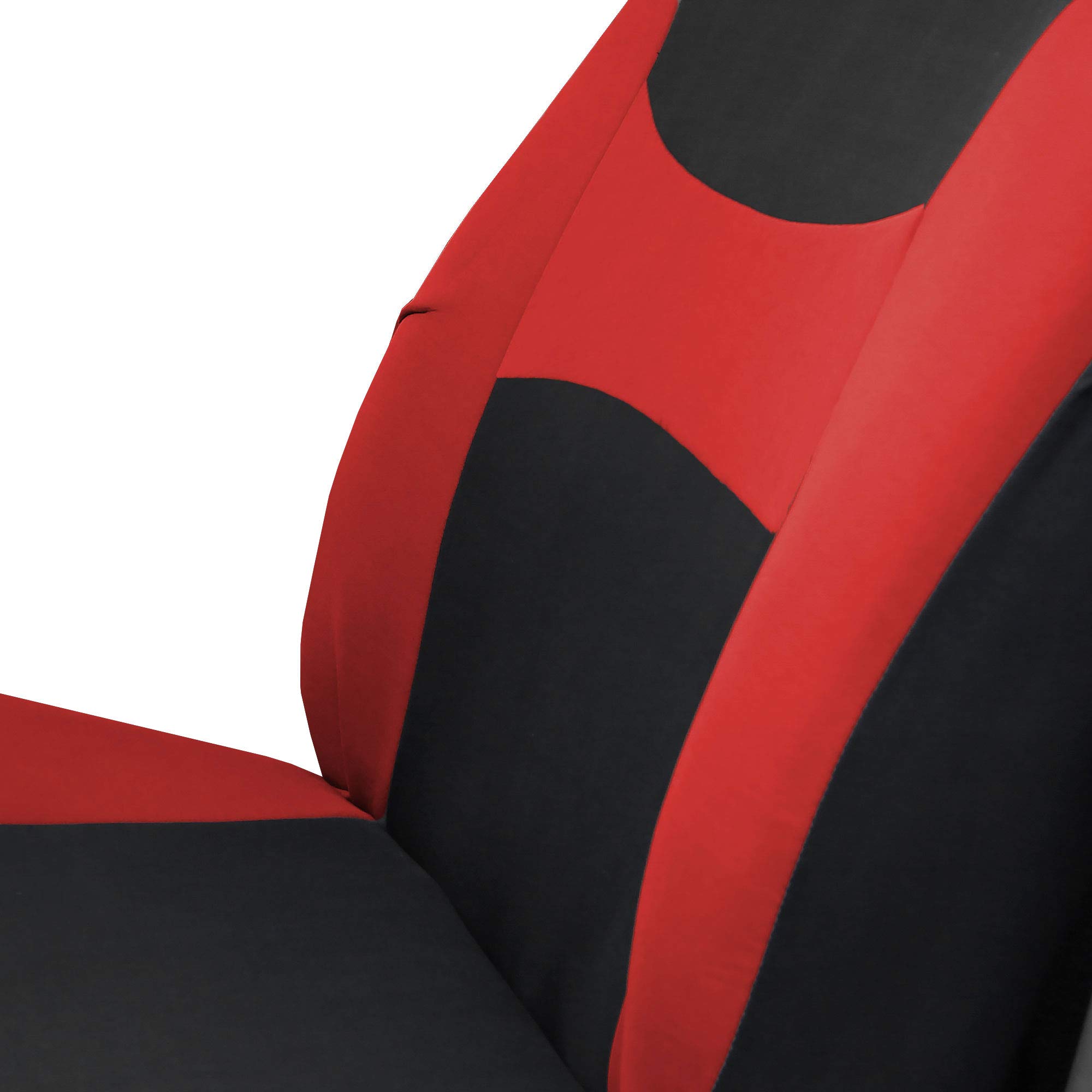 FH Group Light & Breezy Cloth Car Seat Covers - 7 Seater 3-Row Universal Fit for Cars, Trucks & SUVs (Red/Black) | Airbag & Split Compatible | Perfect for Family Road Trips & Daily Commutes