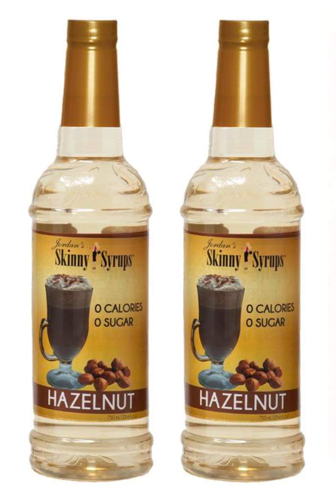 Sugar Free Hazelnut Syrup 750ml (2 Bottles) - Skinny Traditional Flavor for Coffee, Desserts & Beverages | Low Calorie Sweetener for Diabetics & Keto Diet