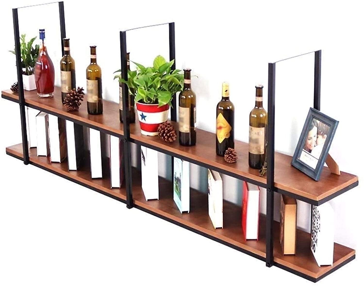 LCNING Creative Iron Ceiling Hanging Shelf - Indoor Plant Stand, Floating Shelves for Pots & Pans, Decorative Storage Solution for Kitchen, Living Room & Bathroom | Perfect for Small Space Organization & Home Decor