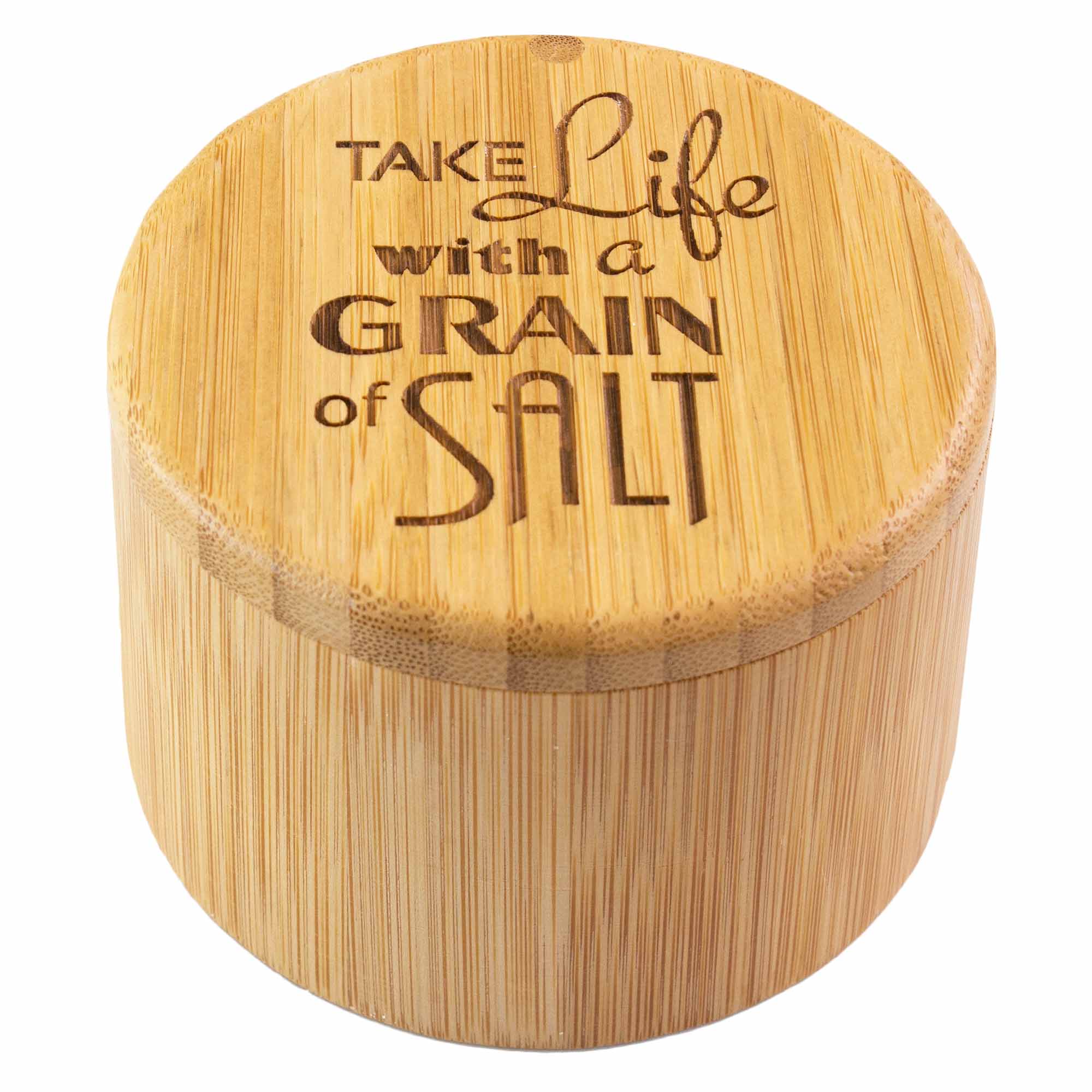 Handcrafted Engraved Salt Cellar - 6 Oz Ceramic Salt Box with Lid - Perfect for Kitchen, Dining Table & Gift Giving