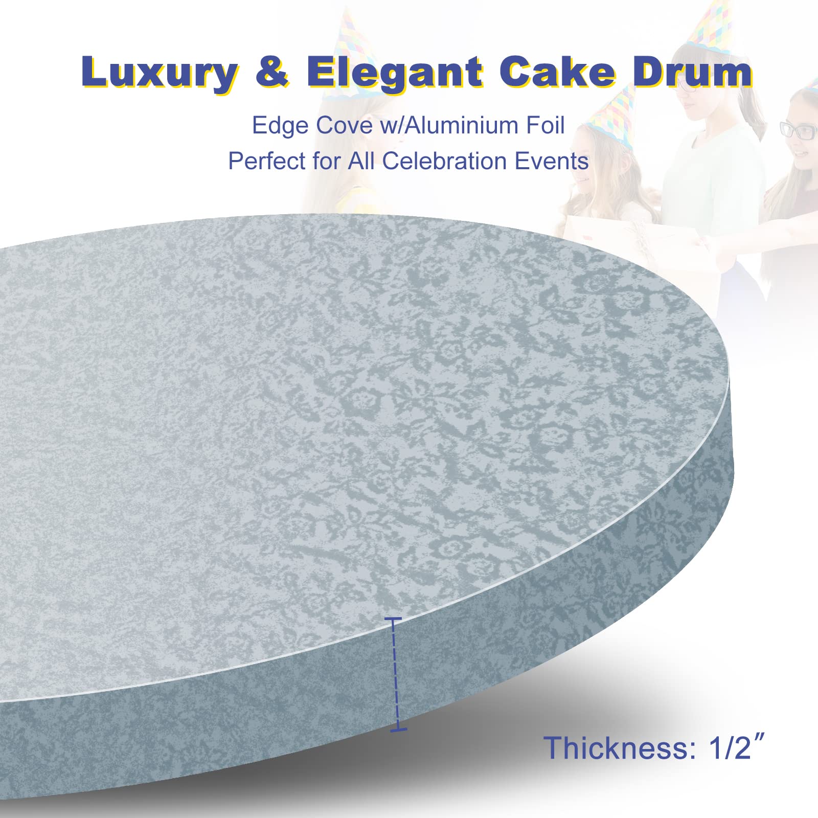 12x12x12 Inch Tall White Cake Box with Window - Disposable Tiered Cake Container & Stand with Silver Cake Board (1 Pack) - Perfect for Wedding Cakes, Birthday Cakes, and Bakery Display