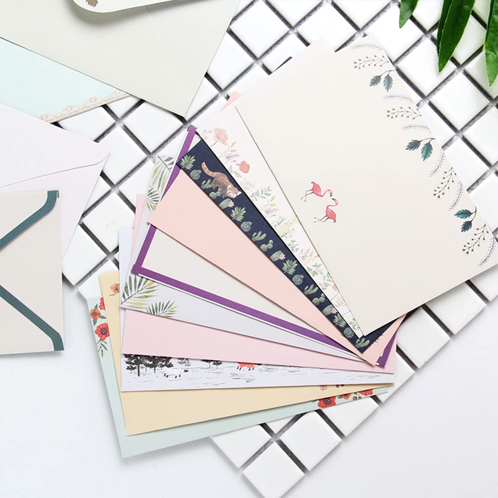 81-Piece Stationery Paper and Envelopes Set - 54 Writing Papers & 27 Envelopes - 9 Unique Designs for Letters, Thank You Cards & Office Correspondence - Perfect for Home, School & Business Use