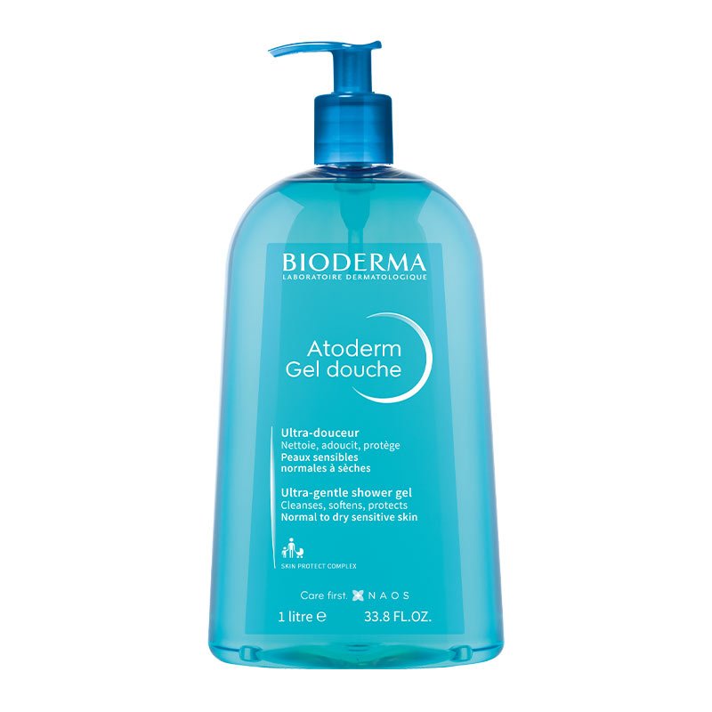 Bioderma Atoderm Gentle Shower Gel for Dry & Sensitive Skin - Hydrating & Soap-Free Body Wash for Daily Use - Perfect for Sensitive Skin Care Routine & Post-Workout Shower