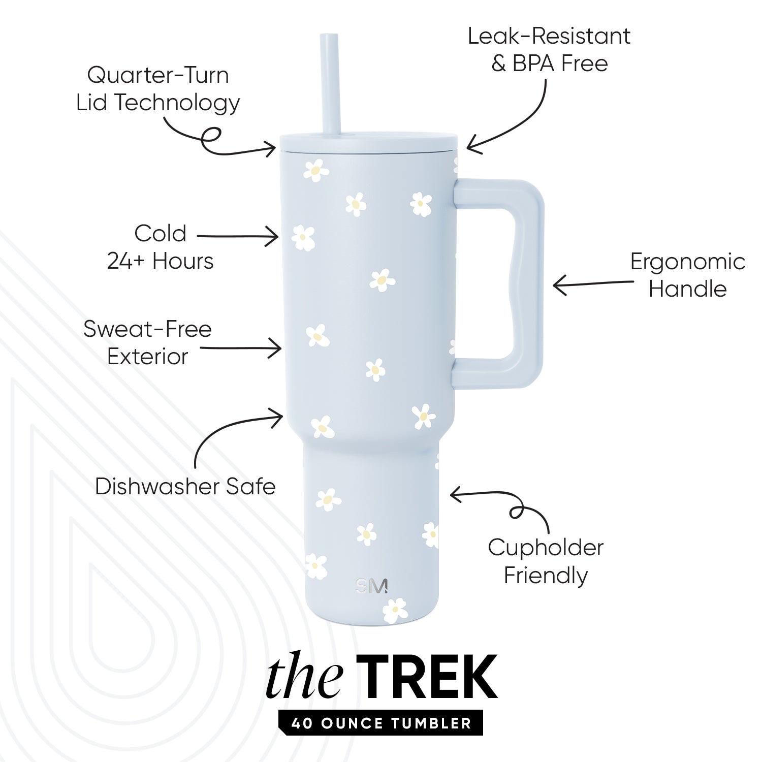 Premium Trek Tumbler 189 - 20oz Insulated Stainless Steel Water Bottle with Leakproof Lid - Keeps Drinks Hot/Cold for 24 Hours - Perfect for Hiking, Camping & Outdoor Adventures