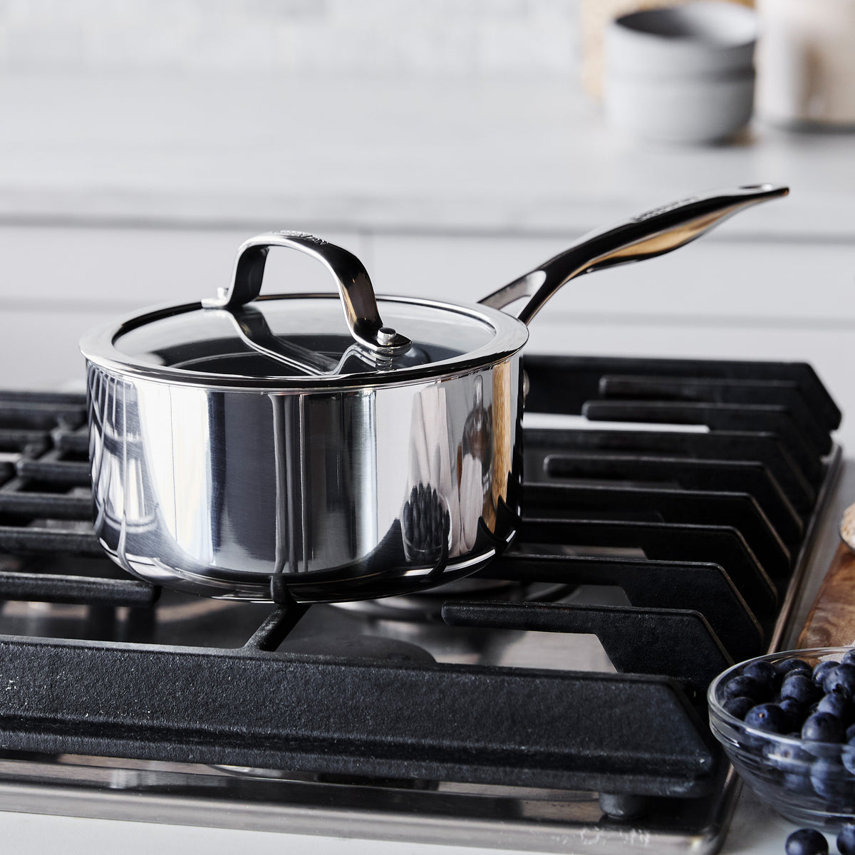 Valencia Pro 1.5 Quart Stainless Steel Saucepan with Lid - Perfect for Cooking, Boiling & Simmering Soups, Sauces and Pasta