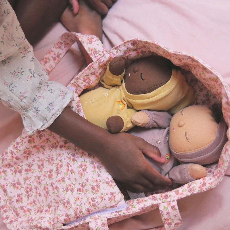 Dinkum Dolls Baby Carry Cot Meadow - Portable Infant Bassinet for Newborns & Toddlers - Perfect for Travel, Napping & Outdoor Adventures