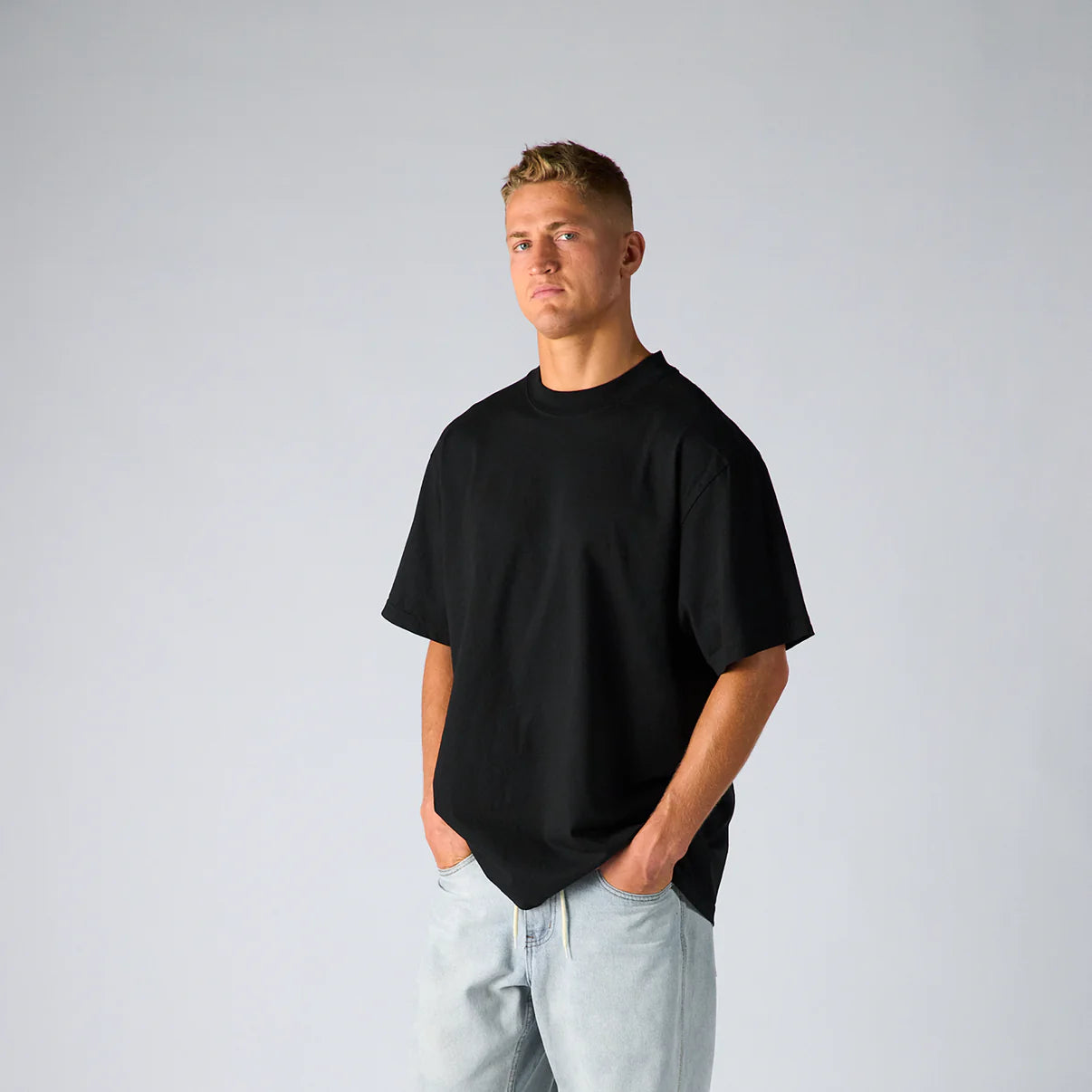 Shaka Wear Max Heavyweight Garment Dye Black T-Shirt - Premium Cotton Tee for Men - Casual Streetwear & Gym Workout Shirt