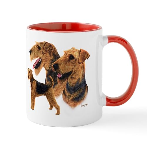 White/Red Inside - Airedale Terrier Mug