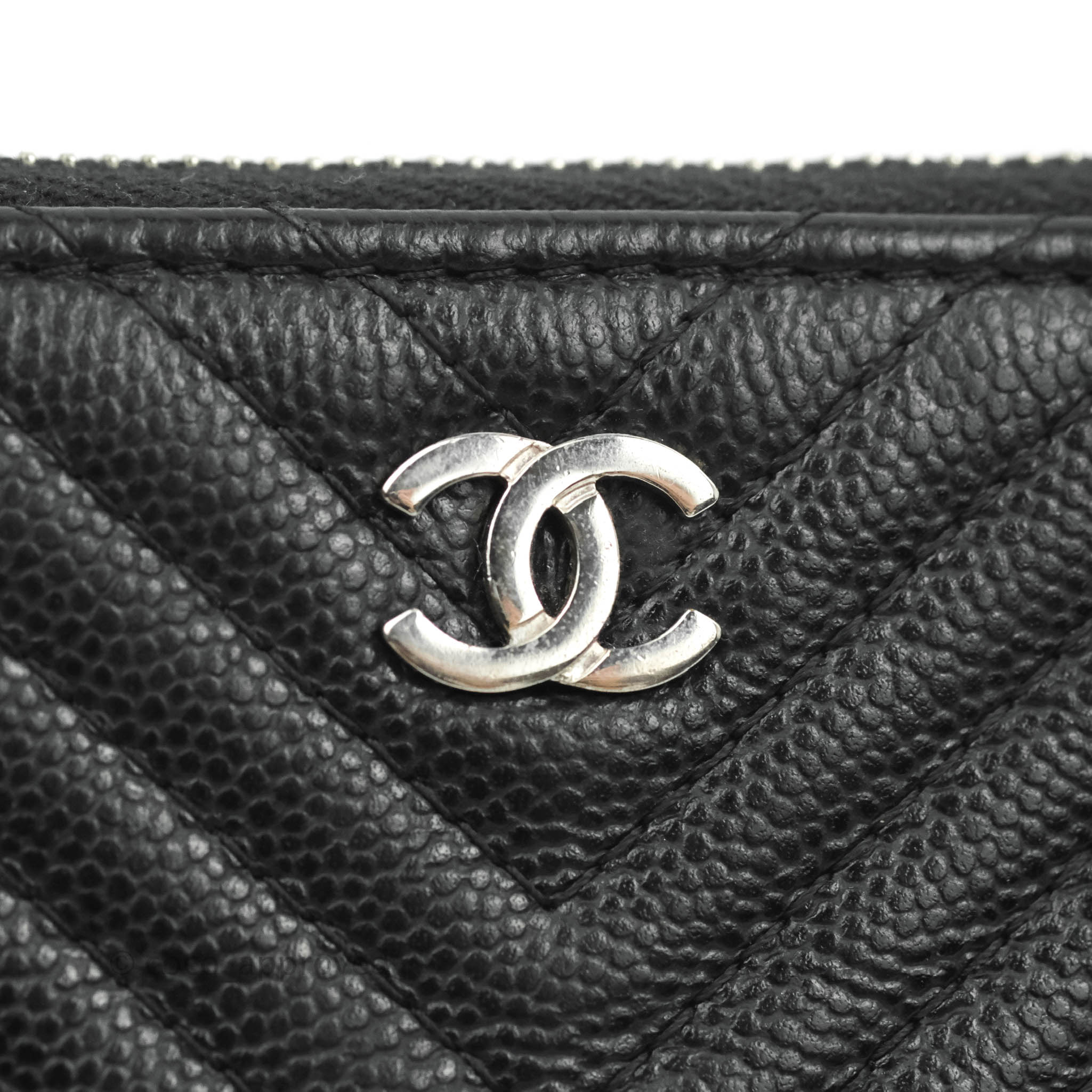 Chanel Chevron Mini O Case Black Caviar Leather with Silver Hardware - Luxury Crossbody Bag for Women, Perfect for Evening Out & Special Occasions