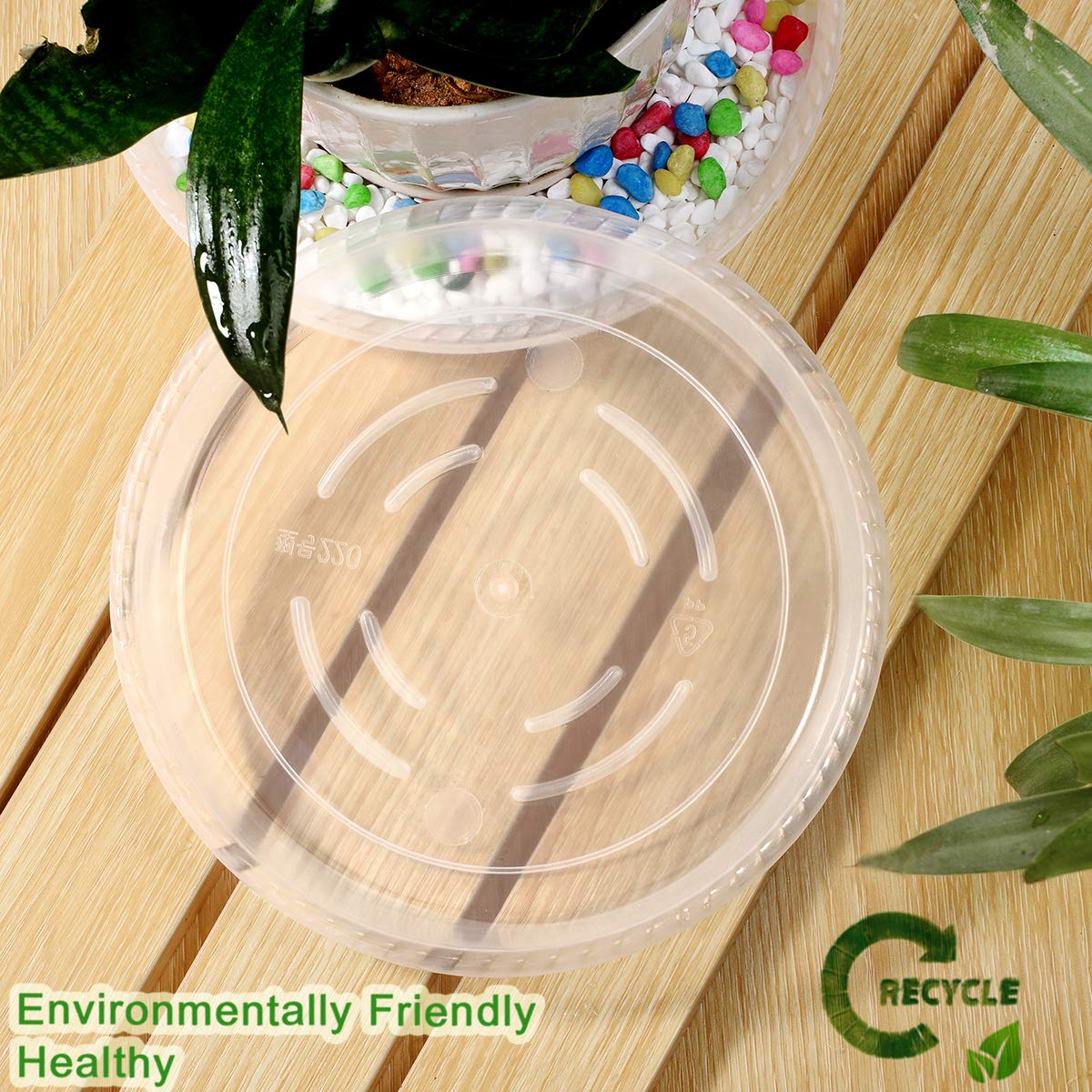 6 Pack Heavy Duty Clear Plastic Plant Saucers - 6