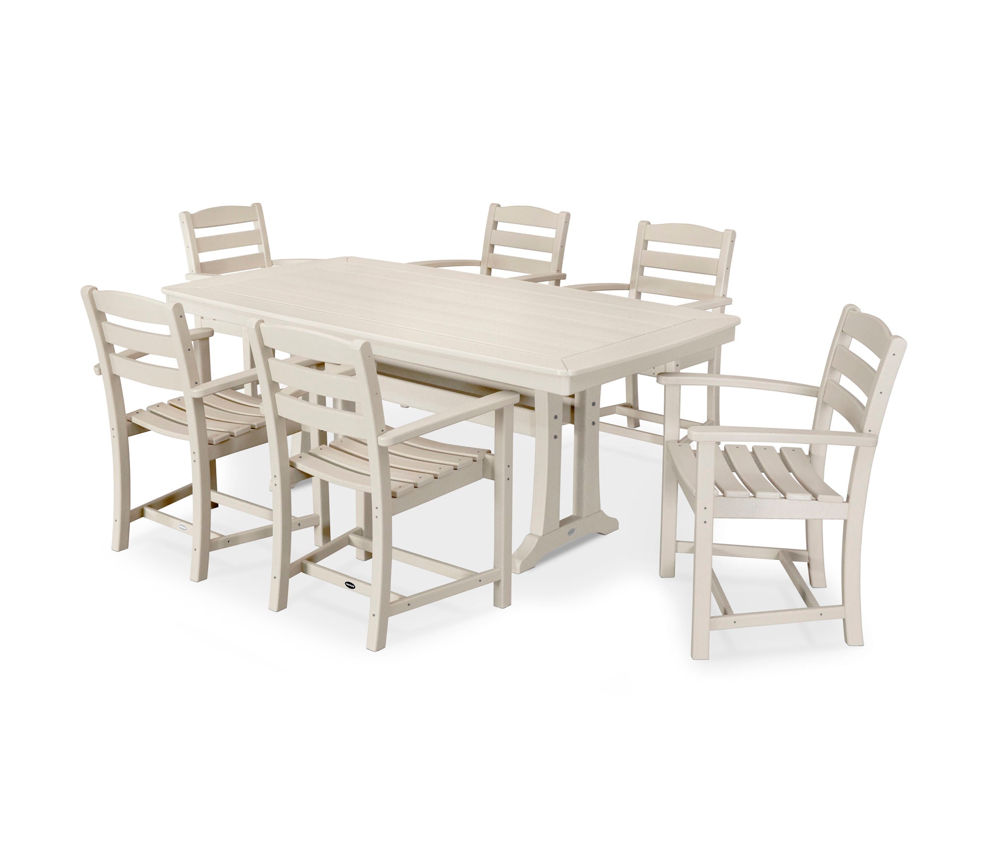 POLYWOOD La Casa Café 7-Piece Arm Chair Dining Set - Outdoor Patio Furniture for Backyard, Garden & Poolside Dining