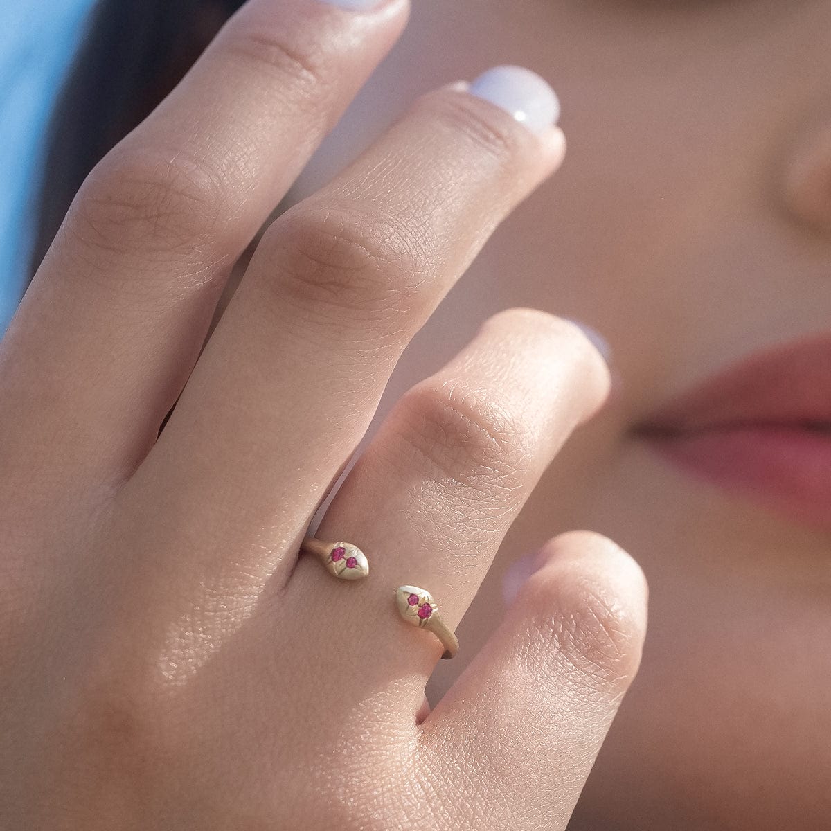 Aziza Ruby Ring for Women - Genuine Ruby Gemstone Jewelry for Engagement, Wedding & Special Occasions