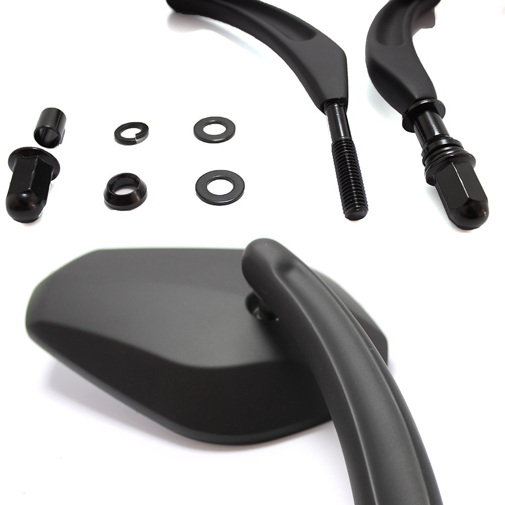 Black Motorcycle Rear View Side Mirrors for Harley Davidson Road King & Road Glide - Durable & Adjustable Safety Mirrors for Cruiser Bikes - Perfect for Highway Riding & Urban Commuting